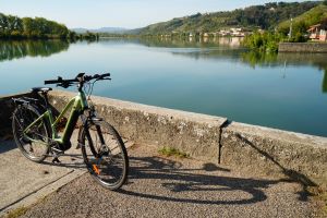 My e-bike on the banks of the Rhone
