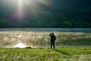 An early morning angler tries his luck at Wam water park