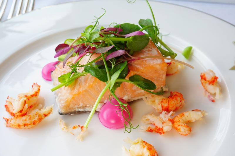 Smoked_trout_and_crayfish_tails_starter. Smoked_trout_and_crayfish_tails_starter