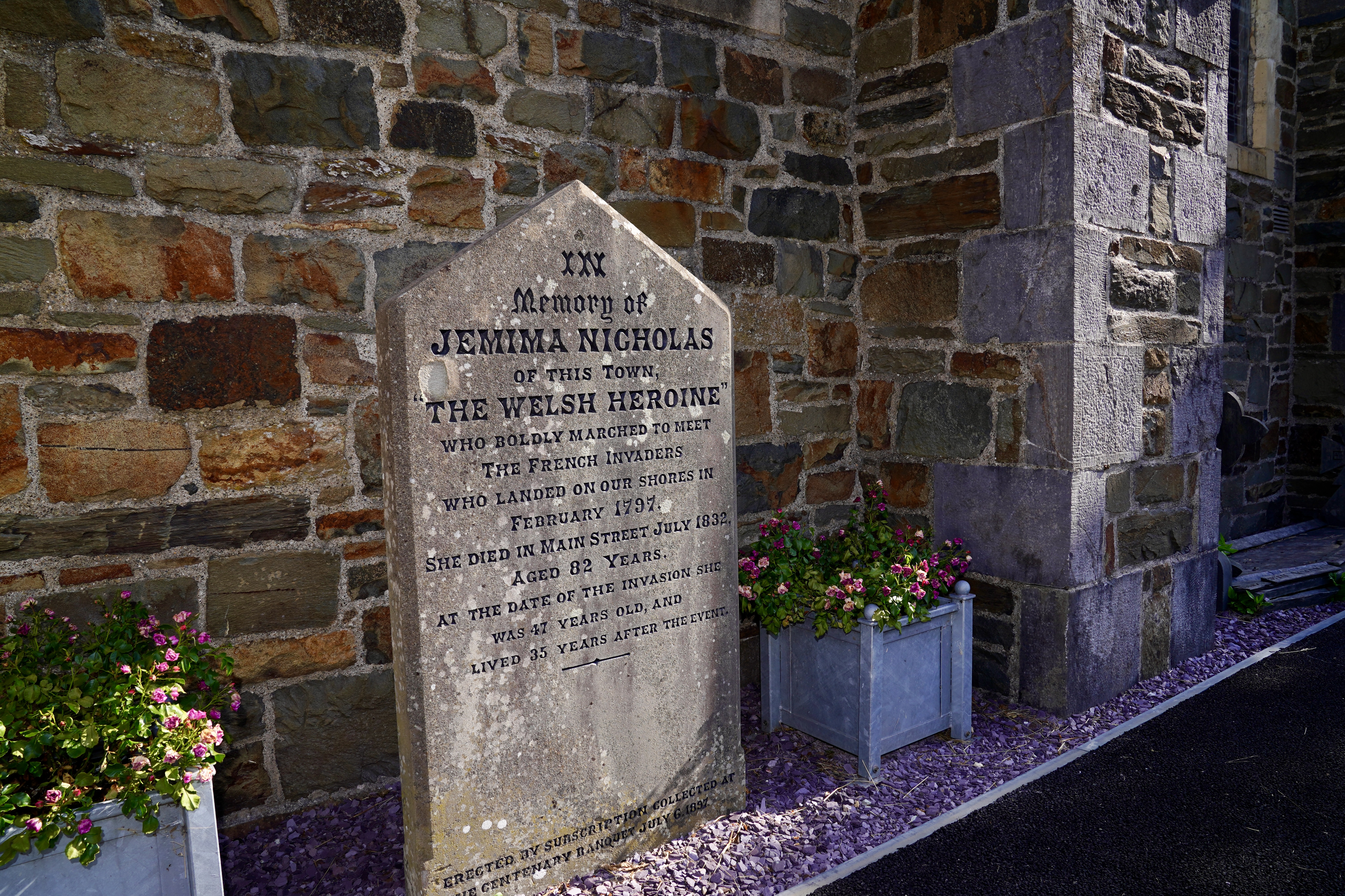 The_gravestone_of_Jemima_Nicholas_at_St Marys_Church_Fishguard The_gravestone_of_Jemima_Nicholas_at_St Marys_Church_Fishguard