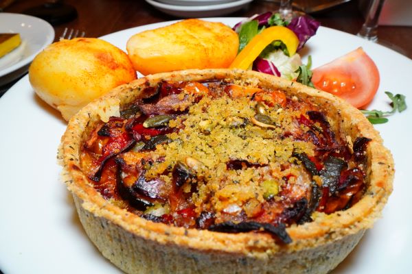 Vegetable tart - Dinner at the Devonshire Hotel